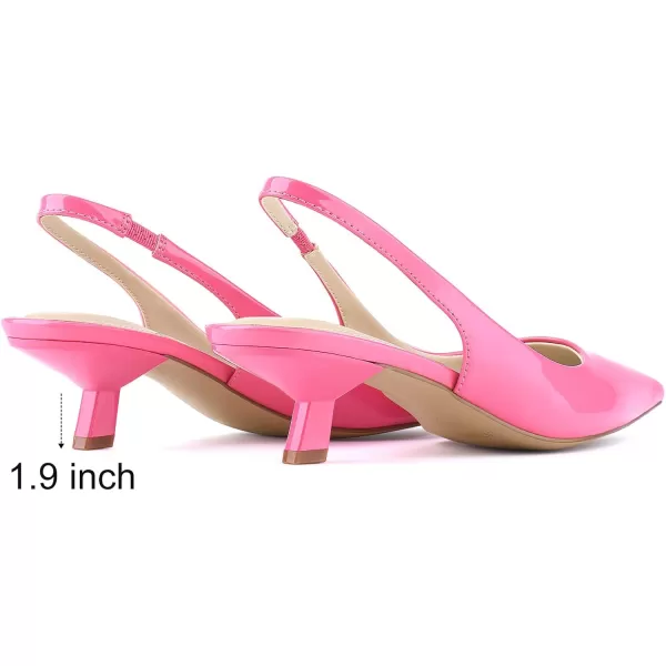 JENN ARDOR Womens Kitten Heels Closed Pointed Toe Elastic Slingback Sexy Low Heels Bridal Wedding Guest Dress Prom Pumps ShoesHot Pinkpu