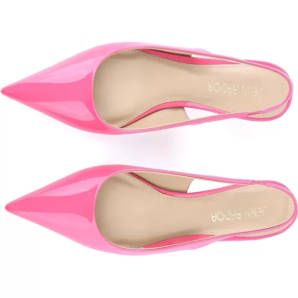 JENN ARDOR Womens Kitten Heels Closed Pointed Toe Elastic Slingback Sexy Low Heels Bridal Wedding Guest Dress Prom Pumps ShoesHot Pinkpu