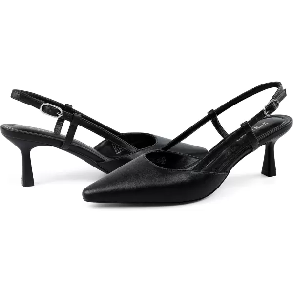 JENN ARDOR Womens Slingback Kitten Heel Closed Pointed Toe Dress Pumps Shoes for Women Comfortable Low Heeled Sandals Wedding Party PumpsBlack
