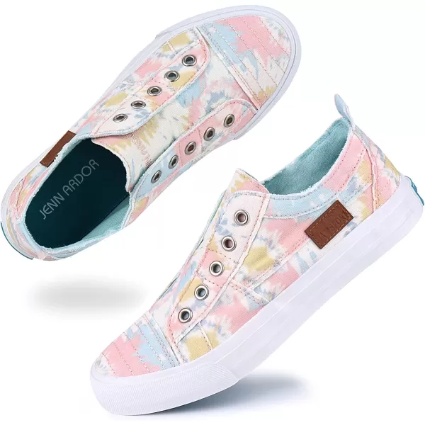 JENN ARDOR Womens Slip On Fashion Sneakers No Laces Comfortable Casual Low Canvas Sneakers Flats Walking ShoesFloral