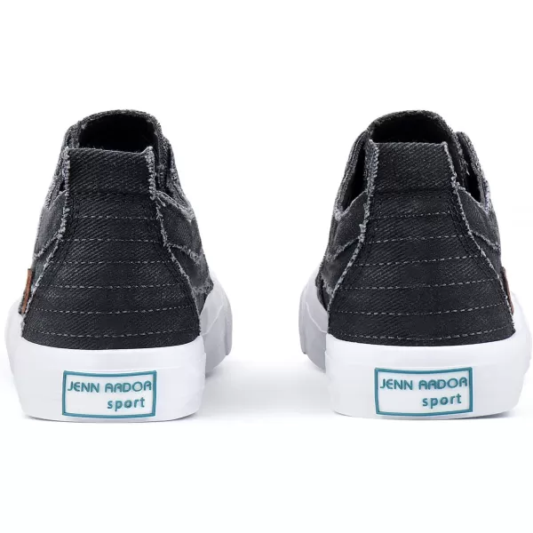 JENN ARDOR Womens Slip On Fashion Sneakers No Laces Comfortable Casual Low Canvas Sneakers Flats Walking ShoesGrey Blacksmoked Twill