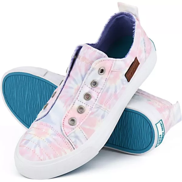 JENN ARDOR Womens Slip On Fashion Sneakers No Laces Comfortable Casual Low Canvas Sneakers Flats Walking ShoesLight Pink Floral