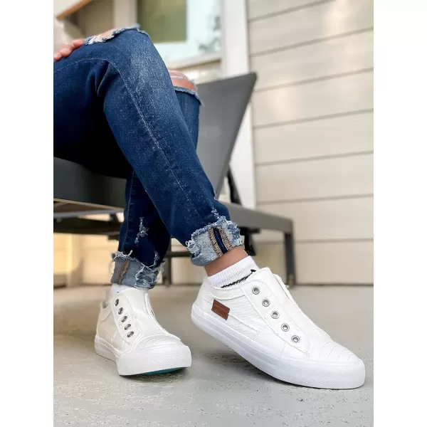 JENN ARDOR Womens Slip On Fashion Sneakers No Laces Comfortable Casual Low Canvas Sneakers Flats Walking ShoesOffwhitesmoked Twill