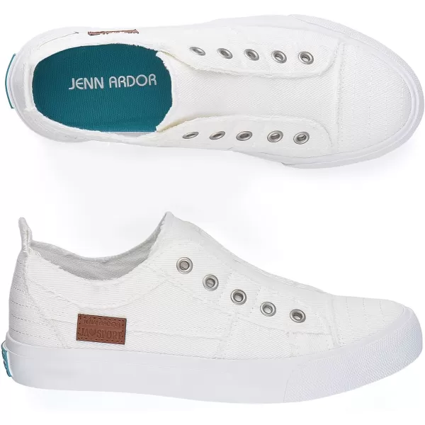 JENN ARDOR Womens Slip On Fashion Sneakers No Laces Comfortable Casual Low Canvas Sneakers Flats Walking ShoesOffwhitesmoked Twill