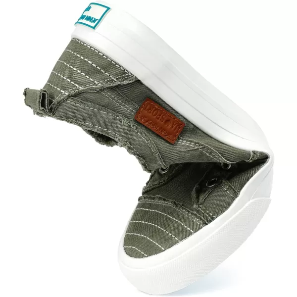 JENN ARDOR Womens Slip On Fashion Sneakers No Laces Comfortable Casual Low Canvas Sneakers Flats Walking ShoesOlive