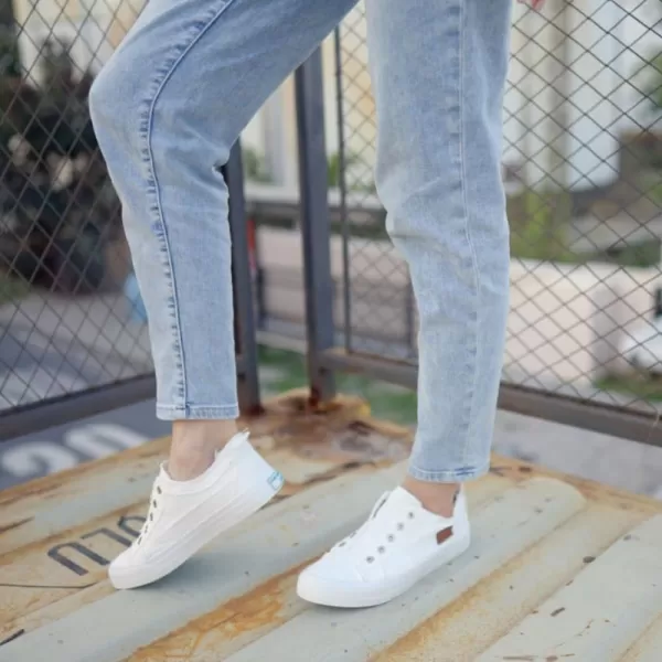 JENN ARDOR Womens Slip On Fashion Sneakers No Laces Comfortable Casual Low Canvas Sneakers Flats Walking ShoesWhite