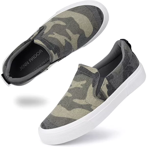 JENN ARDOR Womens Slip On Sneakers Fashion Flats Shoes Comfortable Casual Shoes for WalkingCamo