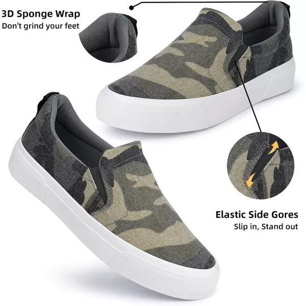 JENN ARDOR Womens Slip On Sneakers Fashion Flats Shoes Comfortable Casual Shoes for WalkingCamo