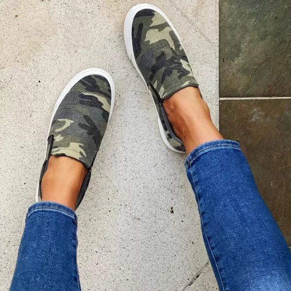 JENN ARDOR Womens Slip On Sneakers Fashion Flats Shoes Comfortable Casual Shoes for WalkingCamo