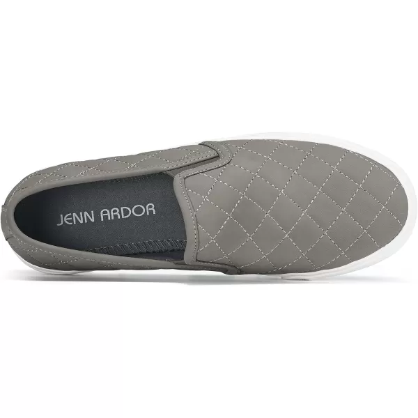JENN ARDOR Womens Slip On Sneakers Fashion Flats Shoes Comfortable Casual Shoes for WalkingGrey