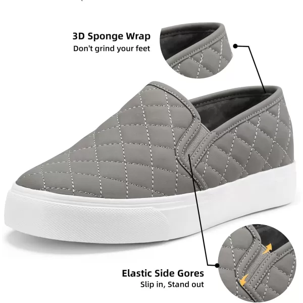 JENN ARDOR Womens Slip On Sneakers Fashion Flats Shoes Comfortable Casual Shoes for WalkingGrey
