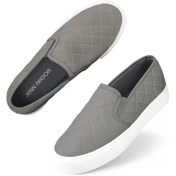 JENN ARDOR Womens Slip On Sneakers Fashion Flats Shoes Comfortable Casual Shoes for WalkingGrey