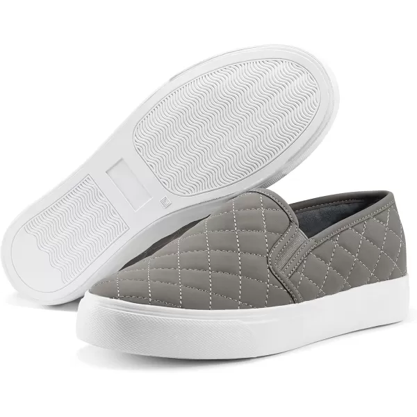 JENN ARDOR Womens Slip On Sneakers Fashion Flats Shoes Comfortable Casual Shoes for WalkingGrey