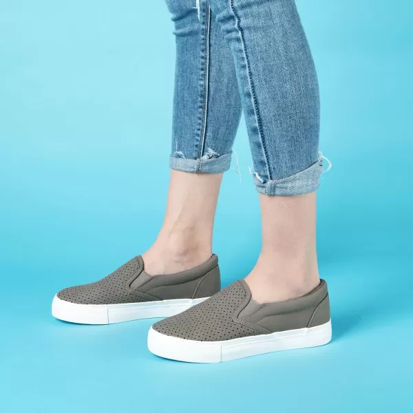 JENN ARDOR Womens Slip On Sneakers Fashion Flats Shoes Comfortable Casual Shoes for WalkingGrey1
