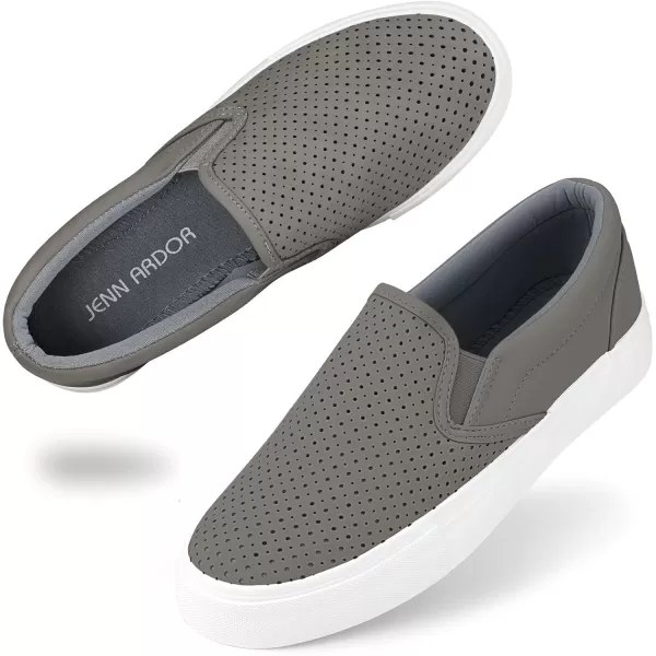 JENN ARDOR Womens Slip On Sneakers Fashion Flats Shoes Comfortable Casual Shoes for WalkingGrey1