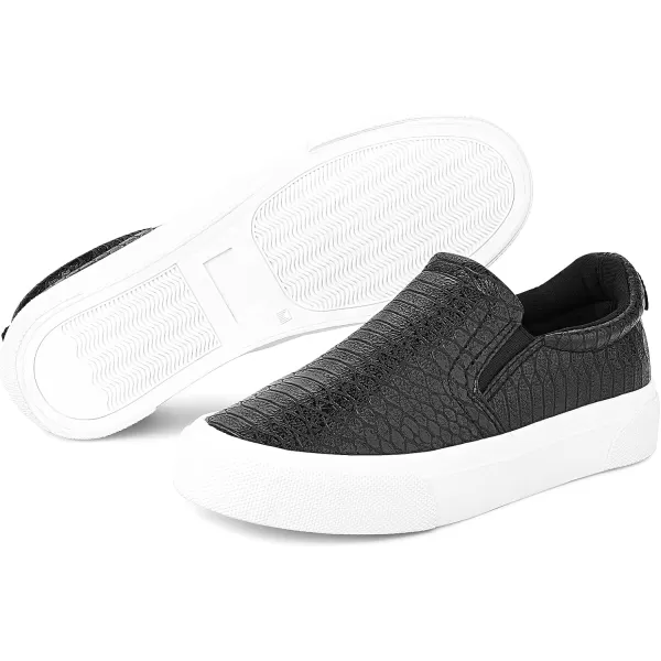 JENN ARDOR Womens Slip On Sneakers Fashion Flats Shoes Comfortable Casual Shoes for WalkingSblack
