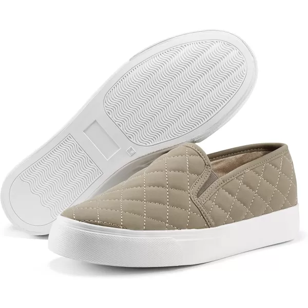 JENN ARDOR Womens Slip On Sneakers Fashion Flats Shoes Comfortable Casual Shoes for WalkingTaupe