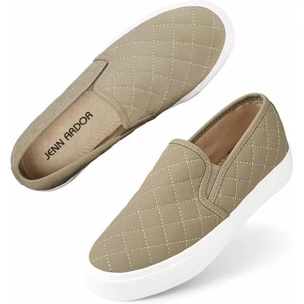 JENN ARDOR Womens Slip On Sneakers Fashion Flats Shoes Comfortable Casual Shoes for WalkingTaupe