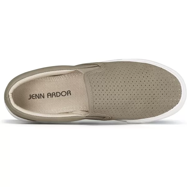 JENN ARDOR Womens Slip On Sneakers Fashion Flats Shoes Comfortable Casual Shoes for WalkingTaupe1