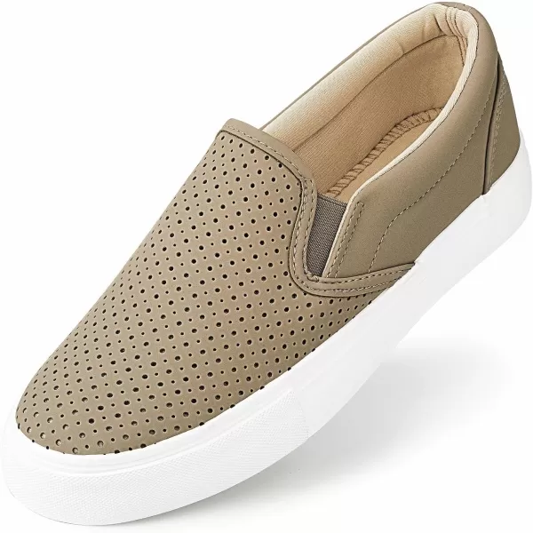 JENN ARDOR Womens Slip On Sneakers Fashion Flats Shoes Comfortable Casual Shoes for WalkingTaupe1