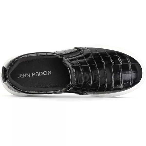 JENN ARDOR Womens Slip On Sneakers Fashion Flats Shoes Comfortable Casual Shoes for WalkingTblack