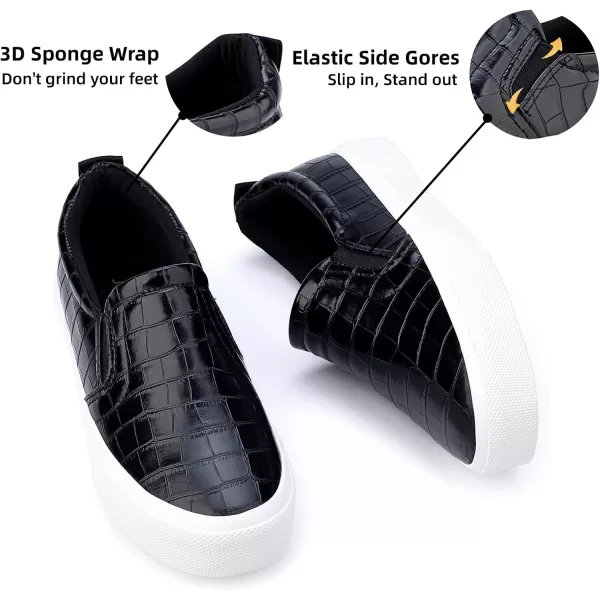 JENN ARDOR Womens Slip On Sneakers Fashion Flats Shoes Comfortable Casual Shoes for WalkingTblack