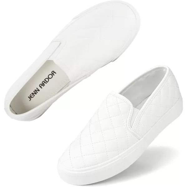 JENN ARDOR Womens Slip On Sneakers Fashion Flats Shoes Comfortable Casual Shoes for WalkingWhite