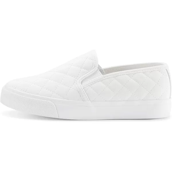 JENN ARDOR Womens Slip On Sneakers Fashion Flats Shoes Comfortable Casual Shoes for WalkingWhite