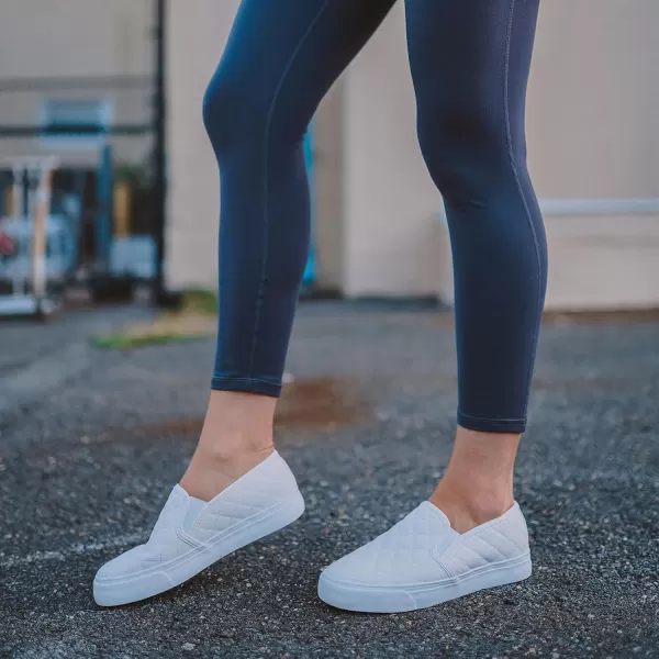 JENN ARDOR Womens Slip On Sneakers Fashion Flats Shoes Comfortable Casual Shoes for WalkingWhite