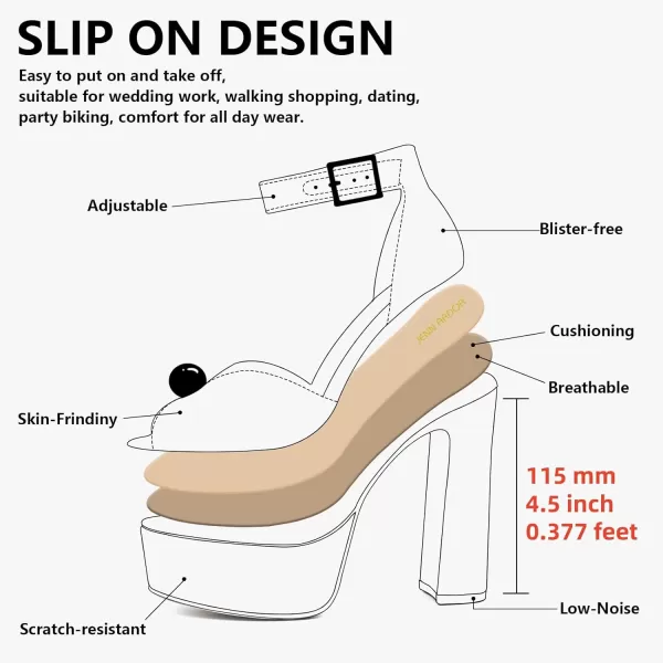 JENN ARDOR Womens Stylish Chunky Platform High Block Heels with Pearl Comfortable Open Toe Ankle Strap Dress Wedding Work Pumps ShoesRed