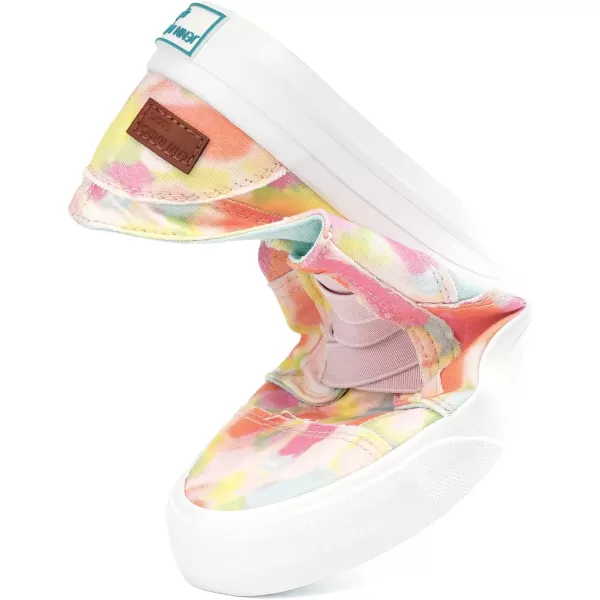 JENN ARDOR Womens Stylish Slip On Sneakers No Laces Elastic Low Top Canvas Sneakers Trendy Flats Comfortable Casual Walking ShoesHot Pink Floral