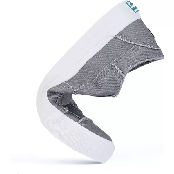 JENN ARDOR Womens Stylish Slip On Sneakers No Laces Elastic Low Top Canvas Sneakers Trendy Flats Comfortable Casual Walking ShoesLight Greysmoked Twill
