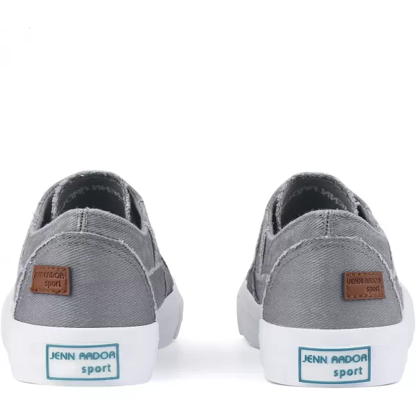 JENN ARDOR Womens Stylish Slip On Sneakers No Laces Elastic Low Top Canvas Sneakers Trendy Flats Comfortable Casual Walking ShoesLight Greysmoked Twill