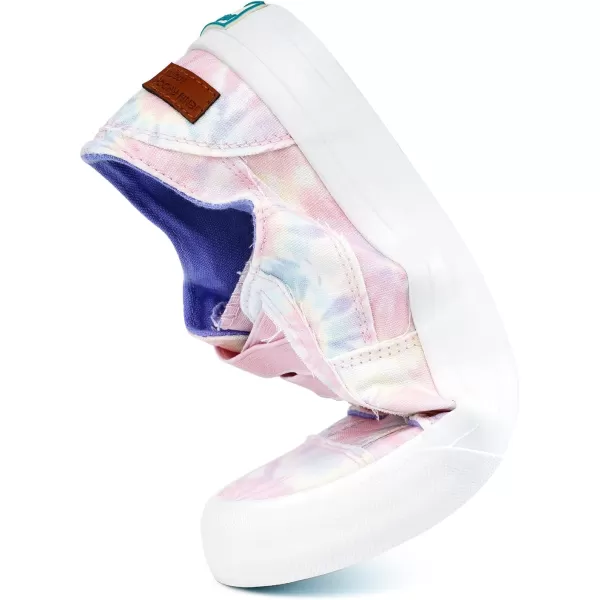 JENN ARDOR Womens Stylish Slip On Sneakers No Laces Elastic Low Top Canvas Sneakers Trendy Flats Comfortable Casual Walking ShoesLight Pink Floral