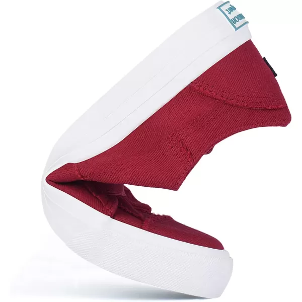 JENN ARDOR Womens Stylish Slip On Sneakers No Laces Elastic Low Top Canvas Sneakers Trendy Flats Comfortable Casual Walking ShoesRedsmoked Twill