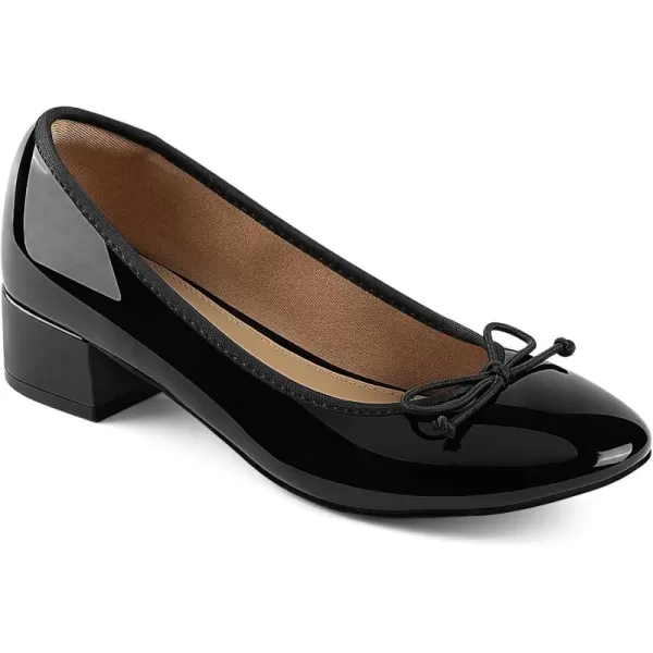 JENN ARDOR Chunky Block Low Heels Bow Round Closed Toe Comfort Work Casual SlipOn Bridal Wedding Guest Dress Sexy Prom Pumps Shoes for WomenBlackpu
