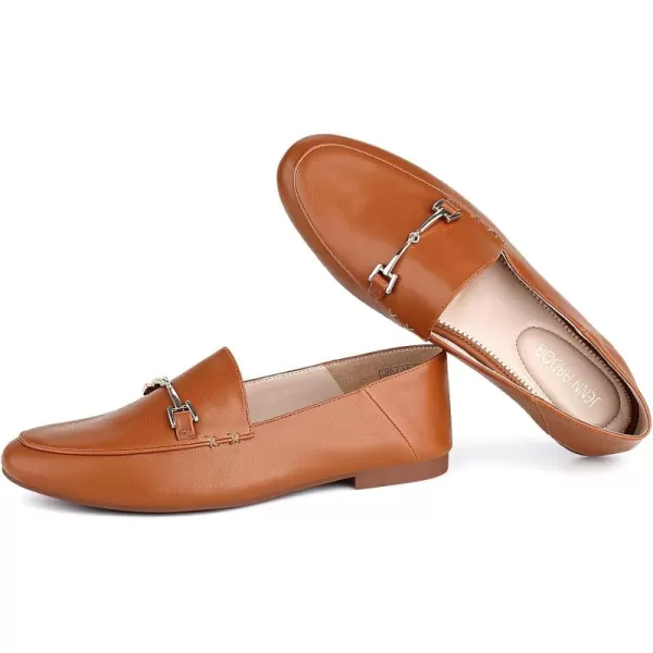 JENN ARDOR Loafers for Women Flats Shoes Womens Penny Loafers Slip On Pointed Toe Comfortable Office Work Driving Flats Fashion Dress Shoes for WomenBrown