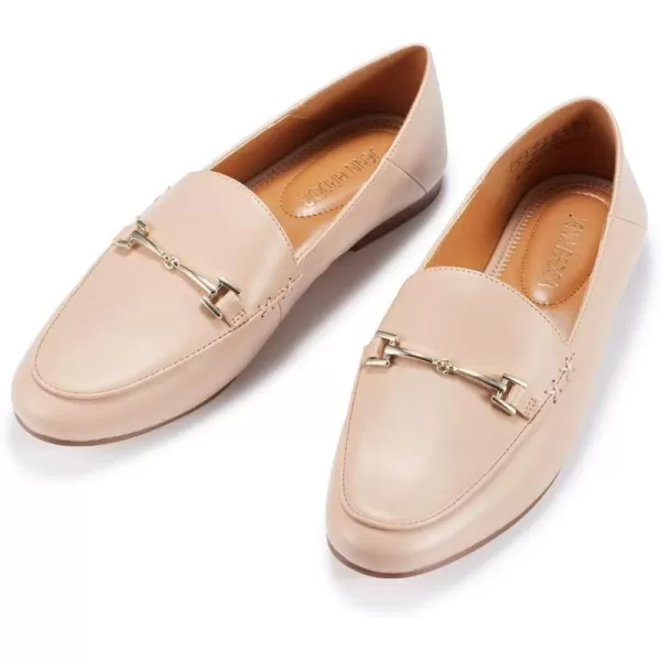 JENN ARDOR Loafers for Women Flats Shoes Womens Penny Loafers Slip On Pointed Toe Comfortable Office Work Driving Flats Fashion Dress Shoes for WomenNude