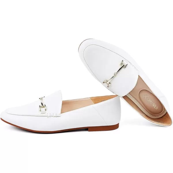 JENN ARDOR Loafers for Women Flats Shoes Womens Penny Loafers Slip On Pointed Toe Comfortable Office Work Driving Flats Fashion Dress Shoes for WomenWhite