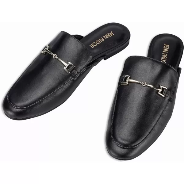 JENN ARDOR Mules for Women Flats Backless Loafers Shoes Slip On Slippers Pointed Toe Low Heel Work Slides Womens Mules Casual ShoesBlack Flats