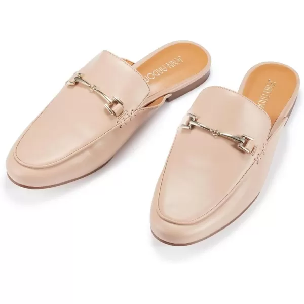 JENN ARDOR Mules for Women Flats Backless Loafers Shoes Slip On Slippers Pointed Toe Low Heel Work Slides Womens Mules Casual ShoesNude Flats