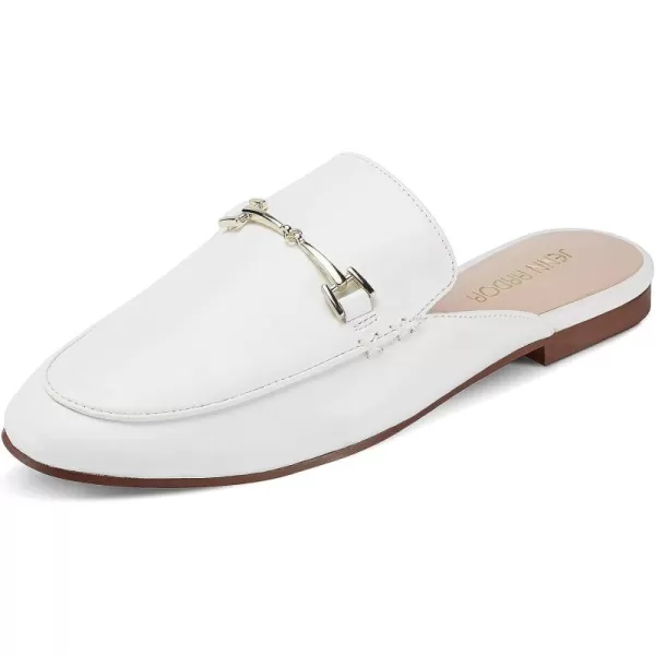 JENN ARDOR Mules for Women Flats Backless Loafers Shoes Slip On Slippers Pointed Toe Low Heel Work Slides Womens Mules Casual ShoesWhite Flats