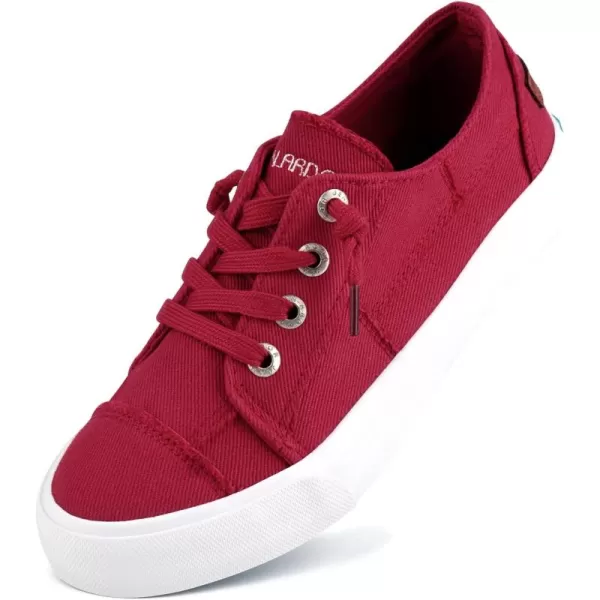 JENN ARDOR Slip On Canvas Shoes for Women Low Top Fashion Sneakers Comfortable Walking FlatsAchristmas Red