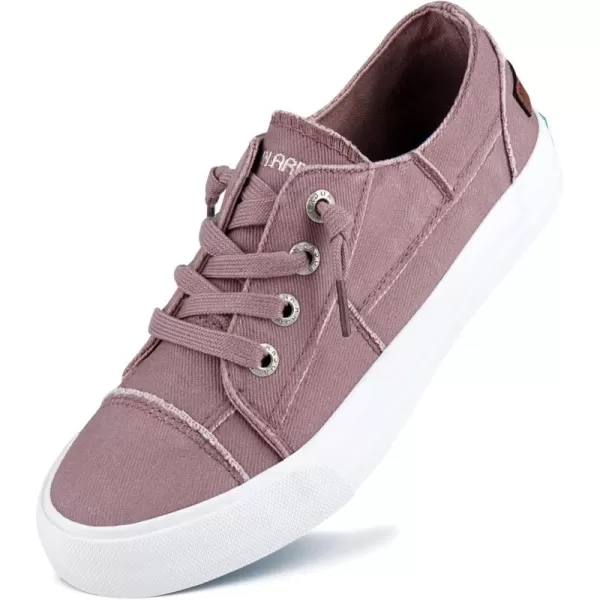 JENN ARDOR Slip On Canvas Shoes for Women Low Top Fashion Sneakers Comfortable Walking FlatsApink