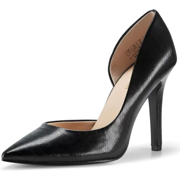 JENN ARDOR Stiletto High Heel Shoes for Women Pointed Closed Toe Classic Slip On Dress PumpsPblack