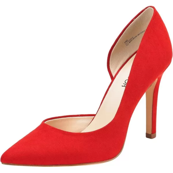 JENN ARDOR Stiletto High Heel Shoes for Women Pointed Closed Toe Classic Slip On Dress PumpsRed