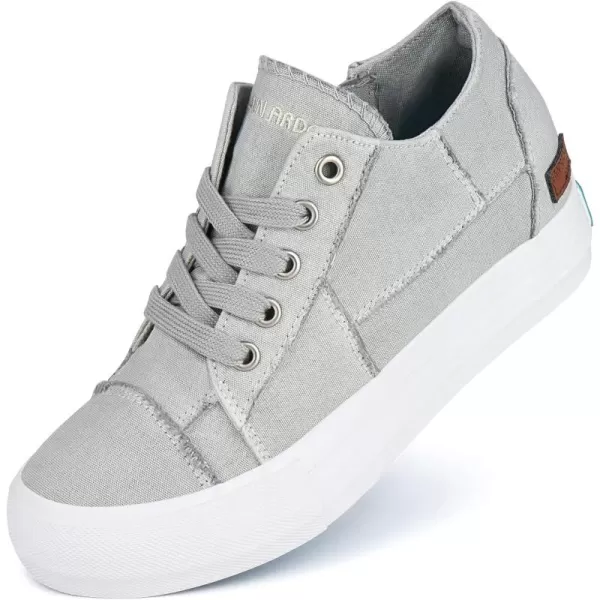 JENN ARDOR Wedge Sneakers for Women Fashion Canvas Shoes Casual Platform Hidden Heel Womens Slip On Sneaker Non Slip Side ZipperLace Light Grey