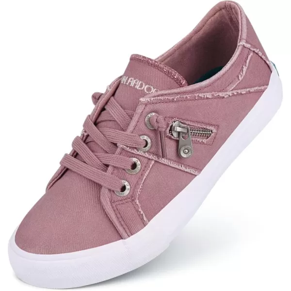 JENN ARDOR Women Sneakers Low Top Slip On Fashion Shoes Lace up Canvas Flats Walking Running ShoesPink