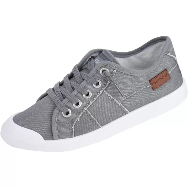 JENN ARDOR Womens Canvas Sneaker Slipons Loafers Shoes for Womens Fashion Casual Canvas Round Toe Soft Comfortable Walking FlatsLight Grey  Shoelace