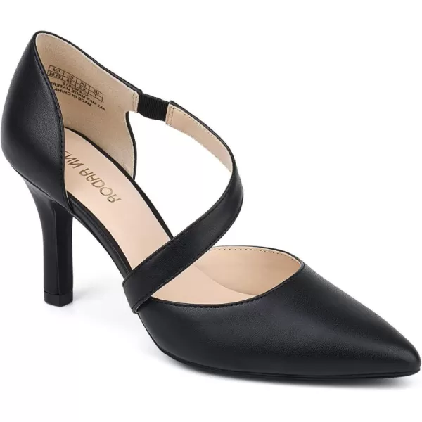 JENN ARDOR Womens Closed Toe Heels for Women 3 inch Stilettos Professional DOrsay Pumps Sexy Ankle Strap Pointed Wedding Bride Evening Party Office Ladies Dress Shoes High HeelsBlack
